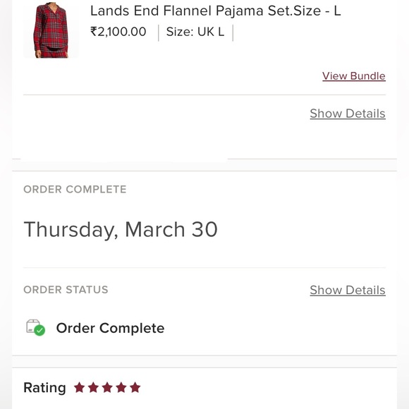 Lands End  Flannel Pajama Set.Size - XL - Picture 3 of 17